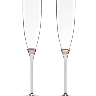 Rosy Glow Toasting Flute Pair