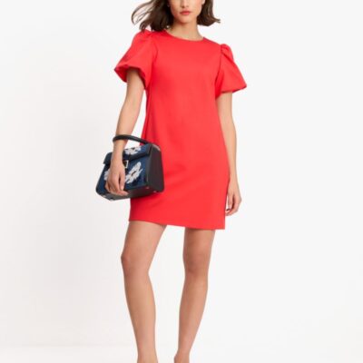 Ponte Puff-sleeve Dress