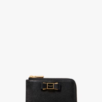 Morgan Bow Embellished Zip Cardholder