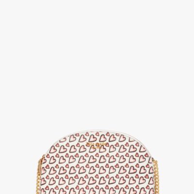 Morgan Fancy Hearts Double-zip Dome Crossbody