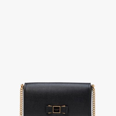 Morgan Bow Embellished Flap Chain Wallet