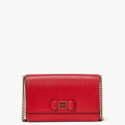 Morgan Bow Embellished Flap Chain Wallet