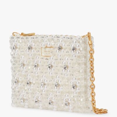 Purl Flower Beaded Mini Shoulder Bag