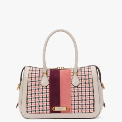 Gramercy Racing Stripe Plaid Twill Medium Satchel