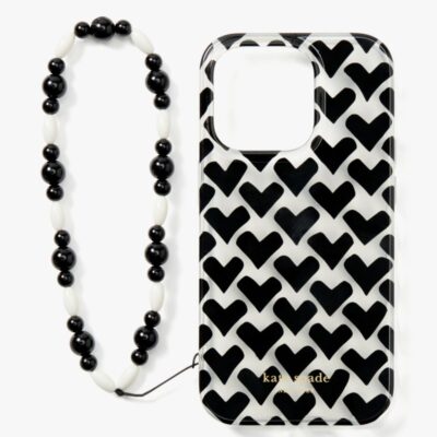 Modernist Hearts iPhone 14 Pro Wristlet Case