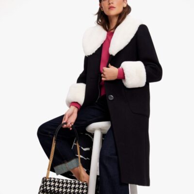 Faux Fur Trim Wool Coat