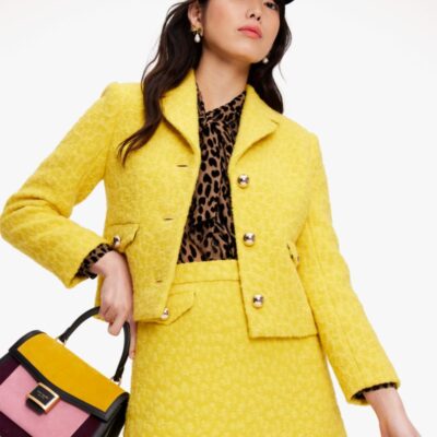 Tonal Leopard Textured Blazer