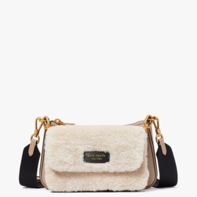 Double Up Faux Shearling Crossbody