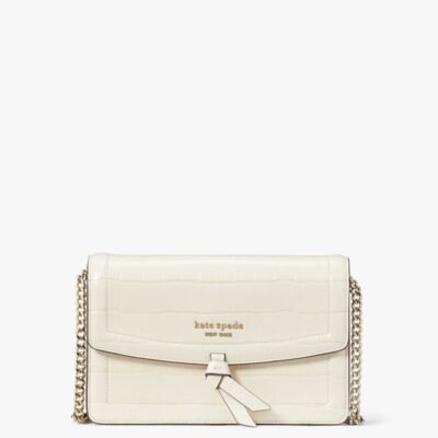 Knott Croc-embossed Flap Crossbody