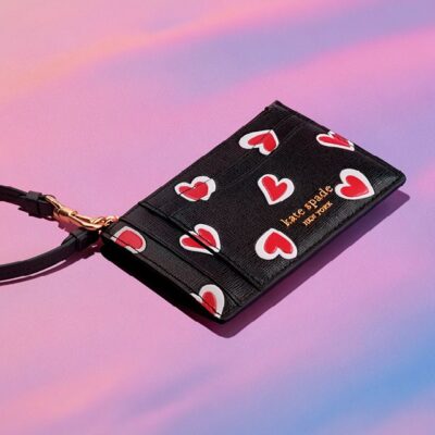 Morgan Stencil Hearts Card Case Wristlet