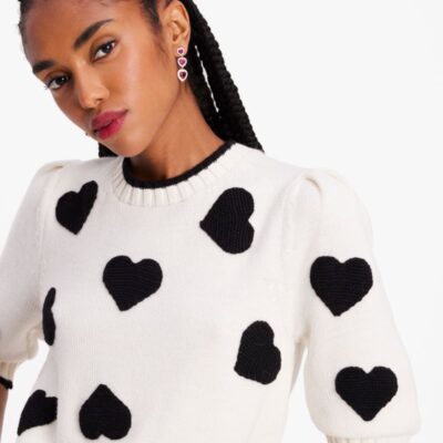 Scattered Hearts Crochet Sweater