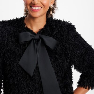 Faux Feather Bow Jacket