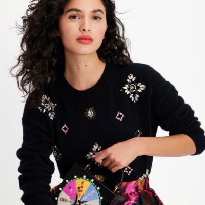 Rhinestone Embellished Sweater