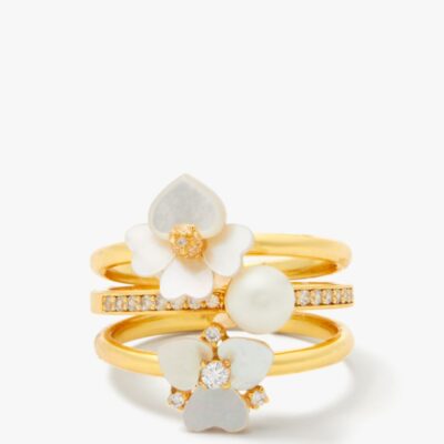 Precious Pansy Stacking Rings