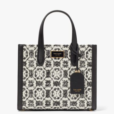 Manhattan Spade Flower Monogram Tweed Small Tote