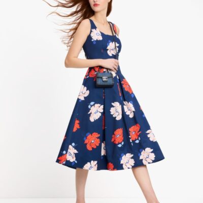 Dotty Floral Faille Dress