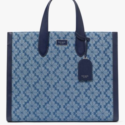 Spade Flower Jacquard Denim Manhattan Large Tote