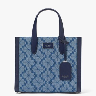 Spade Flower Jacquard Denim Manhattan Small Tote