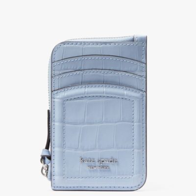 Knott Croc-embossed Zip Cardholder