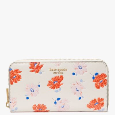 Morgan Dotty Floral Embossed Zip-around Continental Wallet