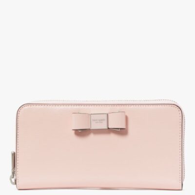 Morgan Bow Embellished Patent Leather Zip-around Wallet