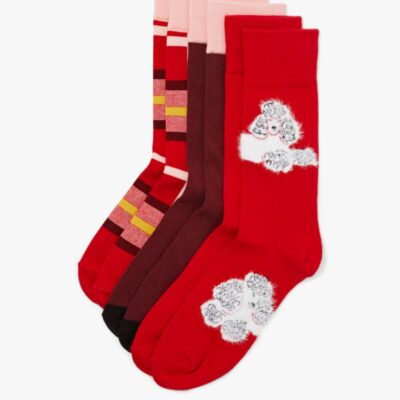 Poodle 3 Pack Boxed Crew Socks