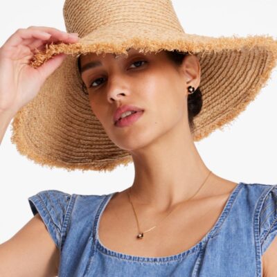 Fringed Straw Bucket Hat