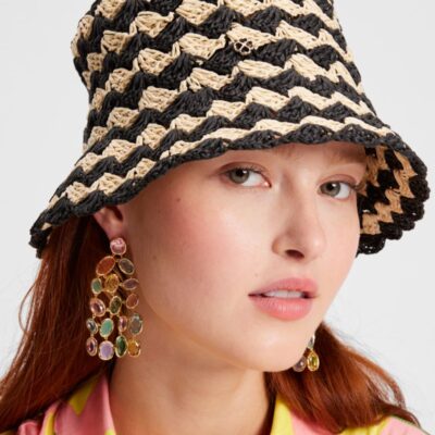 Seaside Stripe Crochet Bucket Hat