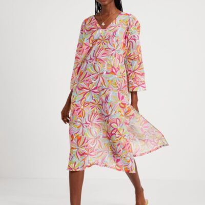 Anemone Floral Cover-up Caftan