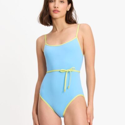 Colorblock Belted One-piece