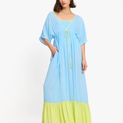 Colorblock Midi Cover Up Dress