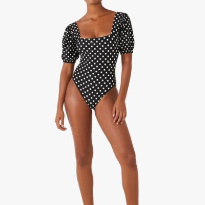 Lia Dot Puff-sleeve One-piece