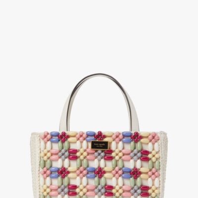 Sam Icon Beaded Raffia Small Tote