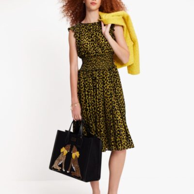 Modern Leopard Smocked Waist Dress