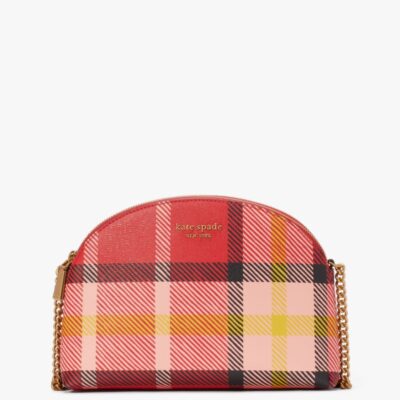 Morgan Museum Plaid Double-zip Dome Crossbody