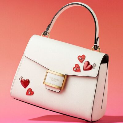 Katy Heart Embellished Small Top-handle Bag