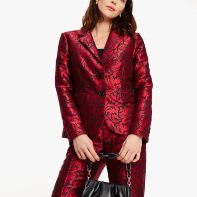 Flourish Swirl Brocade Blazer